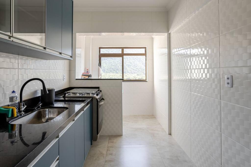 Apartamento Frente Para O Mar 6 Pessoas Com Estacionamento Praia Grande (Santos) Exterior foto